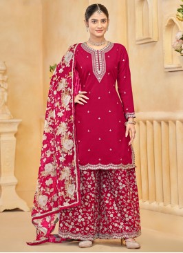 Rani Silk Embroidered Palazzo Salwar Kameez
