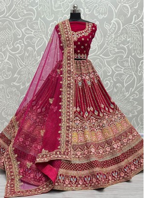 Rani Velvet A Line Lehenga Choli