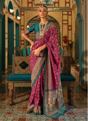 Rani Weaving Reception Contemporary Saree