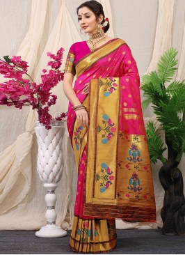 Rani Weaving Reception Saree