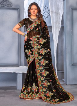 Ravishing Embroidered Contemporary Style Saree