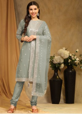 Ravishing Grey Party Trendy Salwar Suit