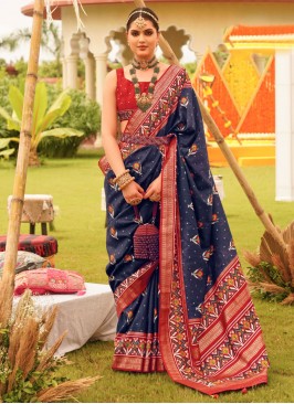 Ravishing Patola Silk  Ceremonial Contemporary Sar