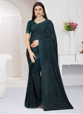 Ravishing Resham Morpeach  Georgette Saree