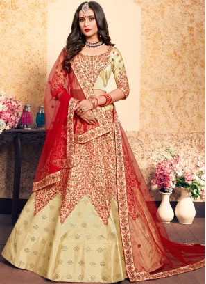 Ravishing Swarovski Satin Designer Lehenga Choli