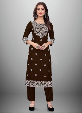 Rayon Brown Casual Kurti