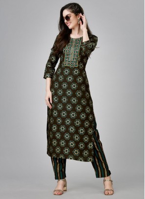 Rayon Embroidered Designer Kurti in Green