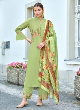 Rayon Green Pakistani Salwar Kameez