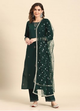 Rayon Green Readymade Suit