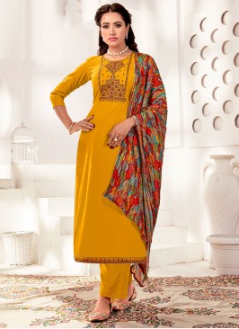 Rayon Trendy Salwar Kameez in Mustard