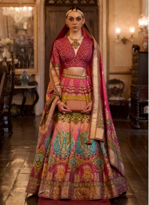 Readymade Lehenga Choli Mirror Silk in Multi Colour