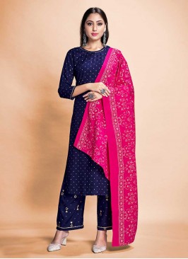 Readymade Navy Blue Rayon Dress