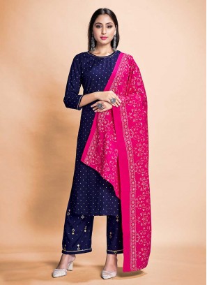 Readymade Navy Blue Rayon Dress