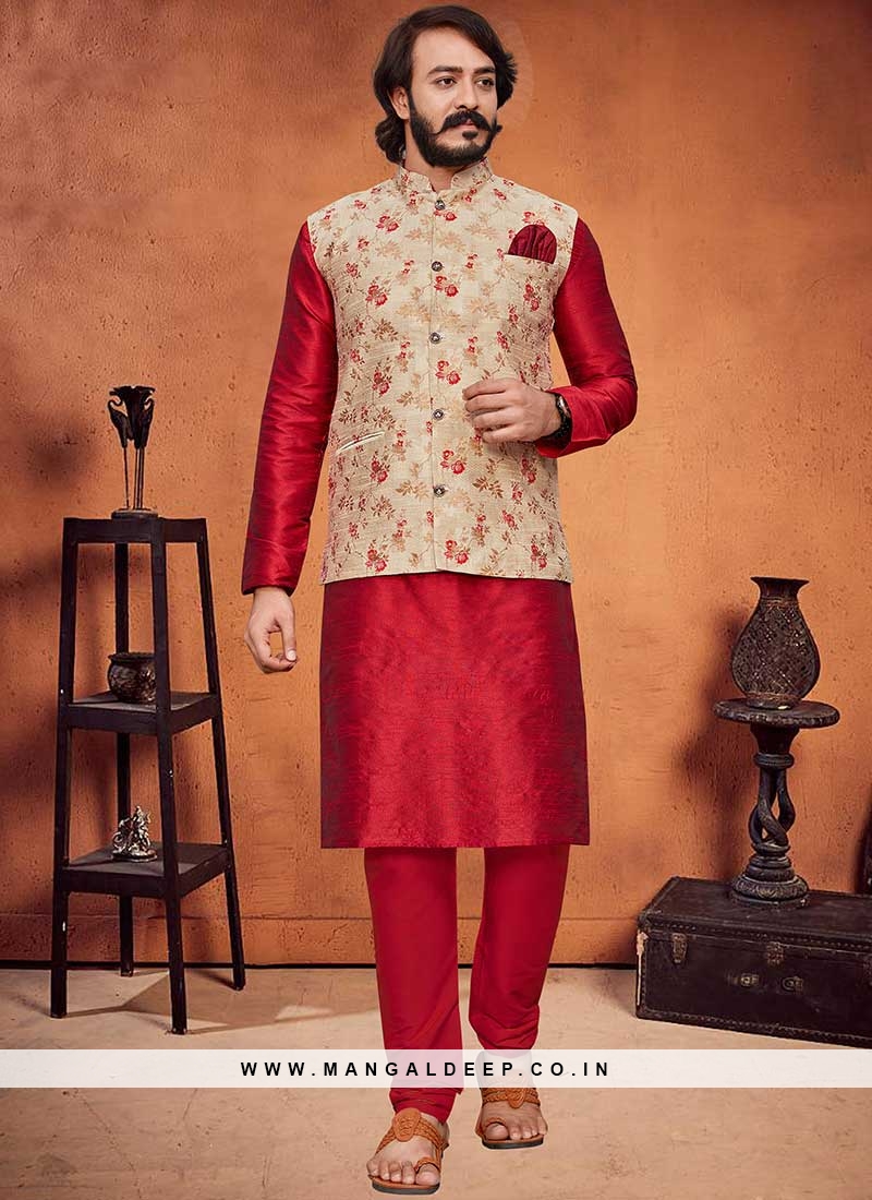 Red kurta 2025 with koti