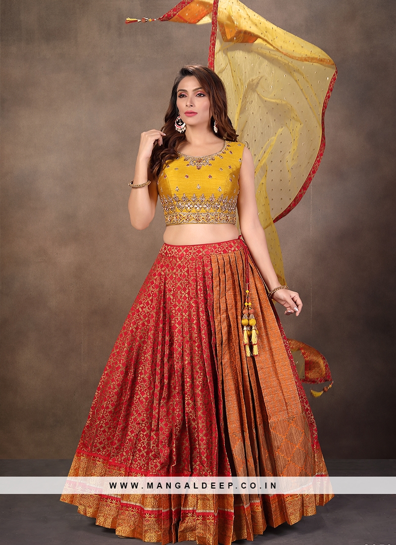 Yellow Red Lehenga Set Red Lehenga, Red Indian Outfit, Traditional Indian  Outfits | lupon.gov.ph