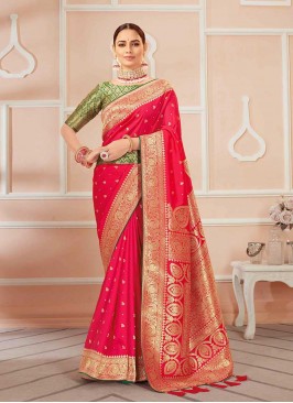 Red Color Banarasi Silk Traditional Saree