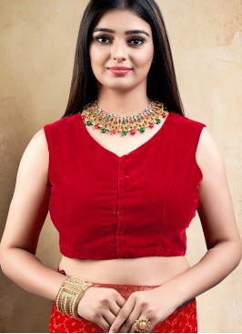 Red Color Banglori Silk Readymade Blouse