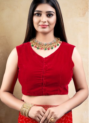 Red Color Banglori Silk Readymade Blouse