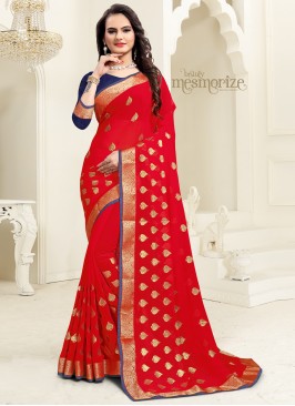 Red Color Designer Saree