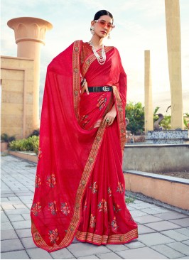 Red Color Designer Saree