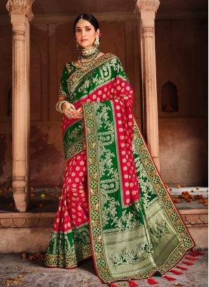 Red Color Dolla Silk Weaving Saree