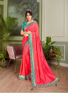 Red Color Fancy Fabric Designer Saree