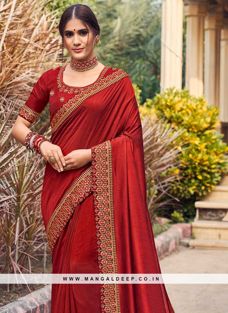 Red Color Bollywood Style Banarasi Silk With Contrast Work Stunning Look  Saree Party Wear Saree Kanchipuram Pure Silk Saree Beautiful Saree - Etsy | Red  saree wedding, Saree wedding, Saree