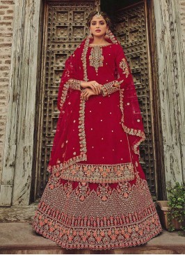 Red Color Georgette Sharara Suit