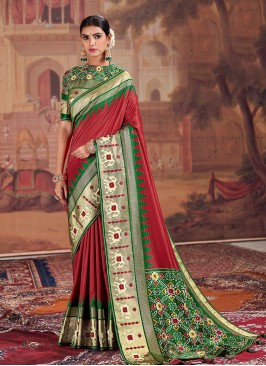 Red Color Patola Silk Saree