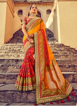 Red Color Pure Silk Patola Style Saree