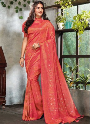 Red Color Silk Designer Saree