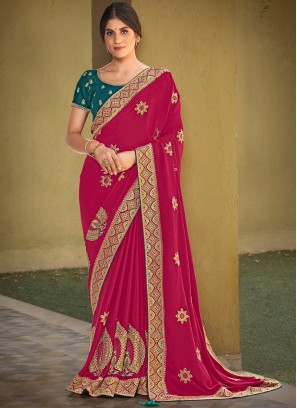 Red Color Silk Georgette Saree
