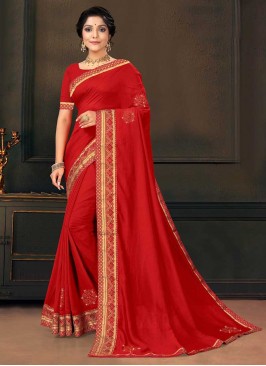 Red Color Silk Latest Saree