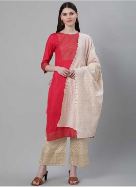 Red Color Silk Readymade Dress