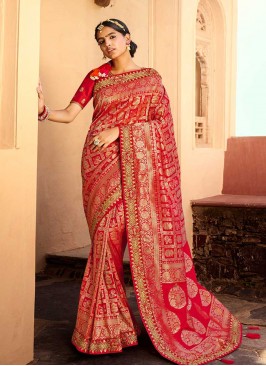 Red Color Silk Weaving Saree