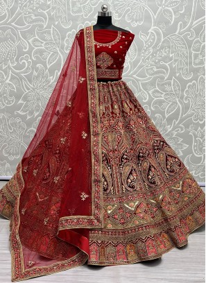 Red Color Trendy Lehenga Choli