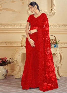 Red Color Trendy Saree