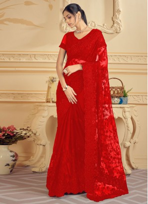 Red Color Trendy Saree