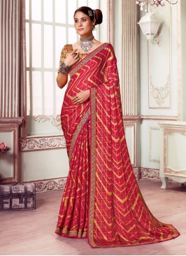 Red Color Trendy Saree