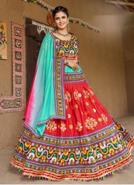 Red Cotton Lehenga Choli