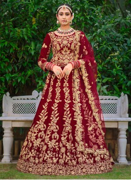 Red Dori Work Engagement A Line Lehenga Choli