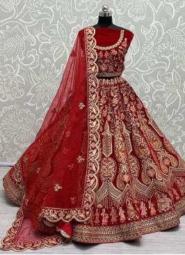 Red Embroidered Lehenga Choli