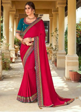 Red Festival Designer Traditional Saree