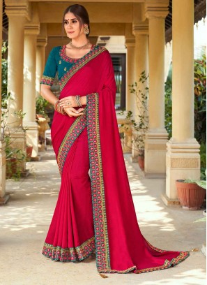Red Festival Designer Traditional Saree