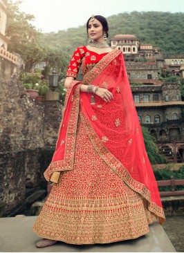 Red Mehndi Lehenga Choli