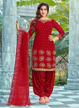 Red Mirror Sangeet Salwar Kameez