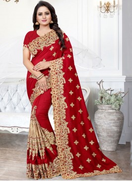 Red Party Silk Traditional Saree