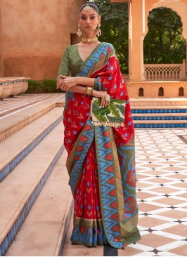 Red Reception Patola Silk  Classic Saree