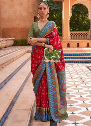 Red Reception Patola Silk  Classic Saree