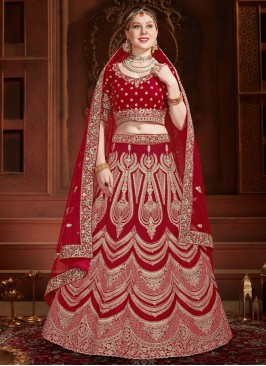 Red Sequins Designer Lehenga Choli